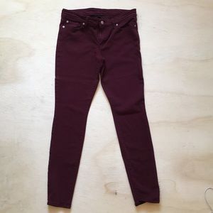 Burgundy skinny jeans